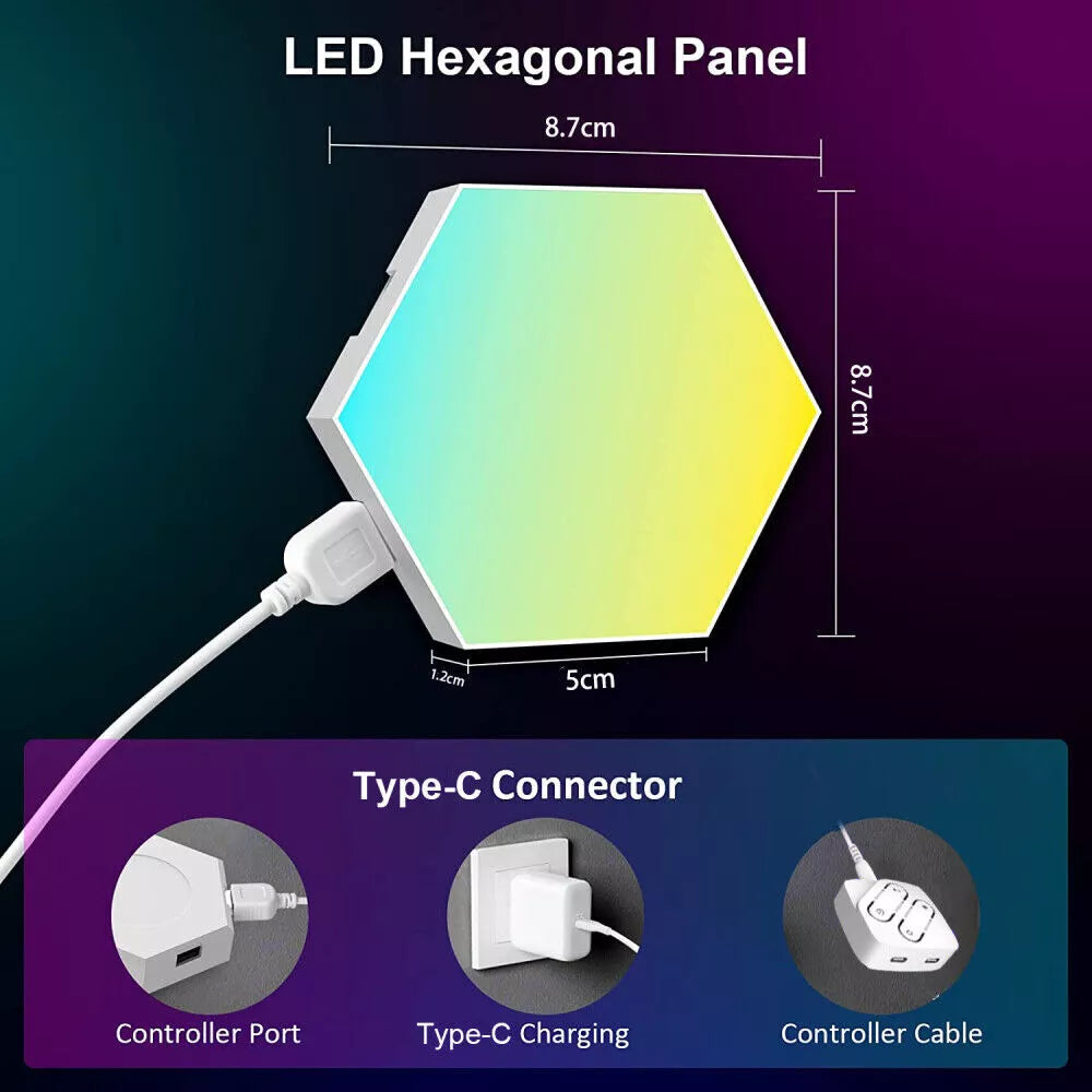 Wellaratone™ RGB Smart Hexagon Wall Lights